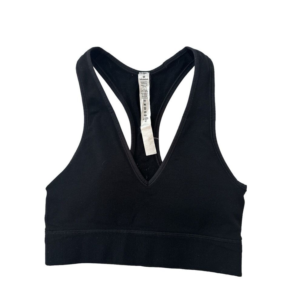 Lululemon Sport Bra Women's Size 4 Black Athletic Gym‎ Yoga Outdoor Stretch